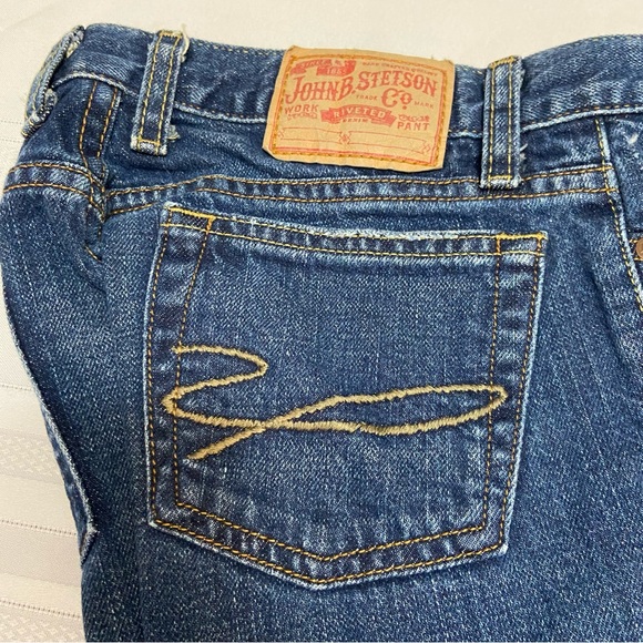 John B Stetson Womens Western Dark Denim Extra Long Straight Leg Jeans EUCSize 2 - Picture 3 of 12